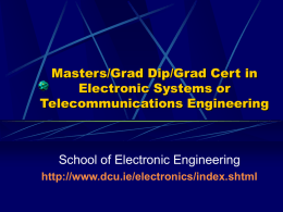 Masters/Grad Dip/Grad Cert in Electronic Systems or