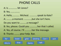 PHONE CALLS - Sign me English