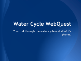 Water Cycle WebQuest - Liberty Union High School