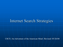 Internet Search Strategies - University of South Carolina
