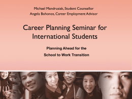 Career Planning Seminar for International Students