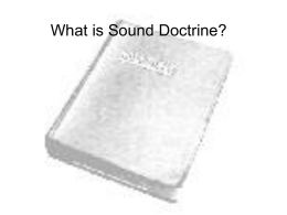 What is Sound Doctrine?