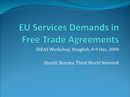 EU Services Requests in Free Trade Agreements
