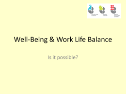 Well-Being & Work Life Balance