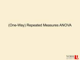 (One-Way) Repeated Measures ANOVA