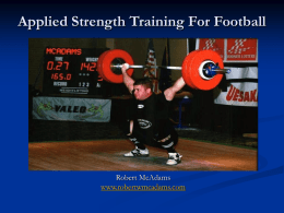 Applied Strength Training For Football
