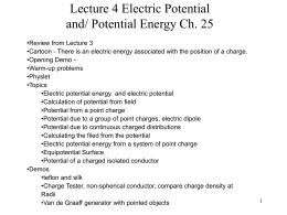 Lecture 4 Electric potential