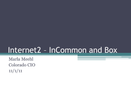 Internet2 – InCommon and Box