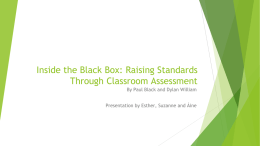 Inside the Black Box: Raising Standards Through Classroom
