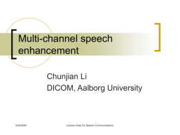 Multi-channel speech enhancement