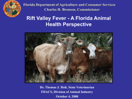 1. RVF Ecology/Epidemiology
