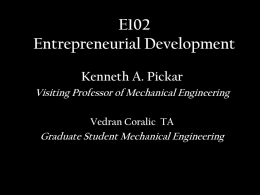 E102 Entrepreneurship - California Institute of Technology