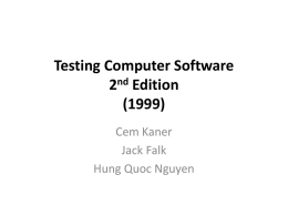 Testing Computer Software 2nd Edition (1999)