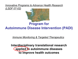 Program for Autoimmune Disease Intervention (PADI)