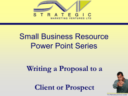 Writing a Proposal to a Client or Prospect