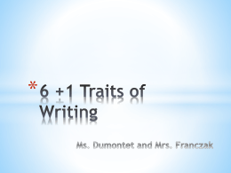 6 Traits Writing Inservice