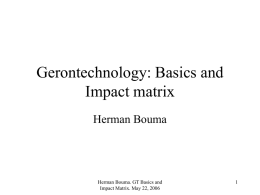 Gerontechnology (GT) Impact Matrix