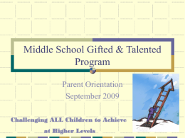 Middle School Gifted & Talented Program