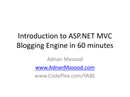 ASP.NET MVC Blogging Engine