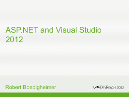 ASP.NET and Visual Studio 2012