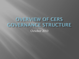 CERs Governance Structure - Calcupa