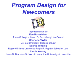Program Design for Newcomers