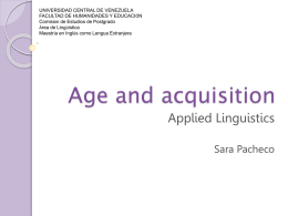Age and acquisition