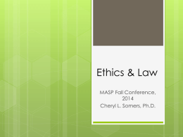 Ethics & Law - Michigan Association of School Psychologists