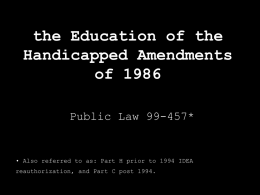 the Education of the Handicapped Amendments of 1986