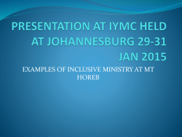 PRESENTATION AT IYMC HELD AT JOHANNESBURG 29