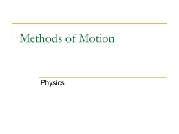 Methods of Motion - Randolph High School