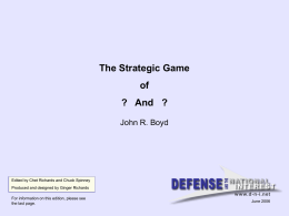The Strategic Game of ? and - Defense and the National