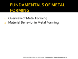 FUNDAMENTALS OF METAL FORMING