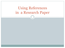 Using References in a Research Paper