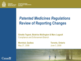 The Role of the Patented Medicine Prices Review Board