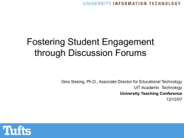 Fostering Student Engagement through Discussion Forums