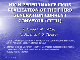 HIGH PERFORMANCE CMOS REALIZATION OF THE THIRD GENERATION