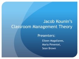 Jacob Kounin’s Classroom Management Theory
