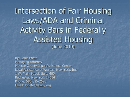 Using Fair Housing Laws and ADA to Overcome Criminal