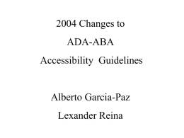 Guide to The New ADA-ABA Accessibility Guidelines
