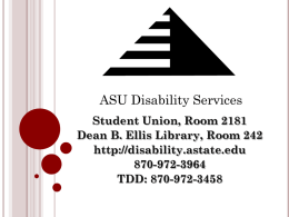 Disability Services - A