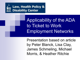 Applicability of the ADA to Ticket to Work Employment Networks