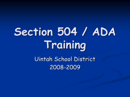 Section 504 / ADA Training