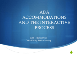 ADA Accommodation Process: When things go right and when