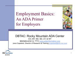 The ADA & Supported Employment