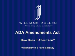 Recently Signed ADA Amendments Act
