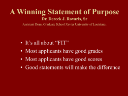 PowerPoint Presentation - A Winning Statement of Purpose
