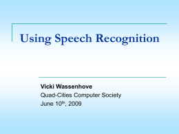 Using Speech Recognition