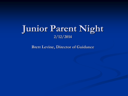 Junior Parent Night - Madison Public Schools