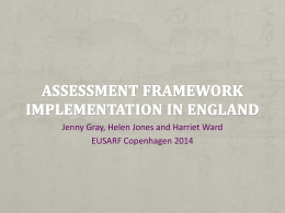 Assessment Framework Implementation in England